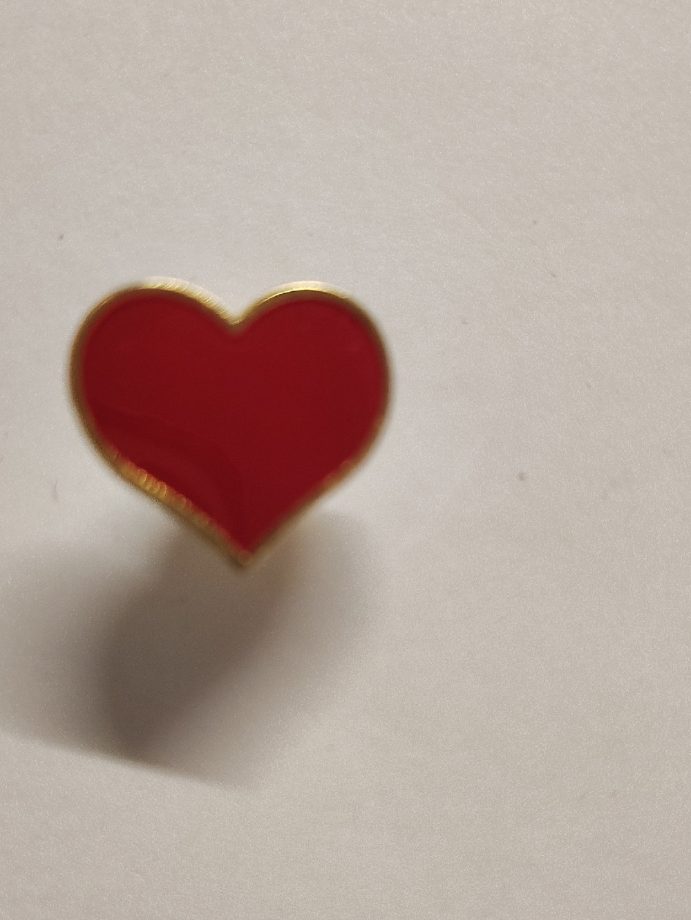 Gold-Trim Red Heart Brooch - Classic Enamel Pin